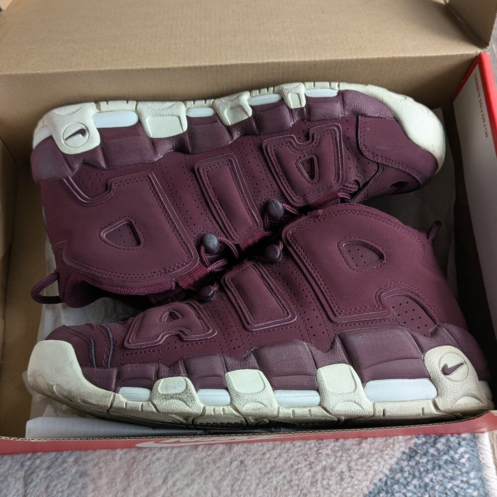 Nike Air More Uptempo '96 QS Night Maroon/ Bordeaux Mens 9.5 Previously Worn